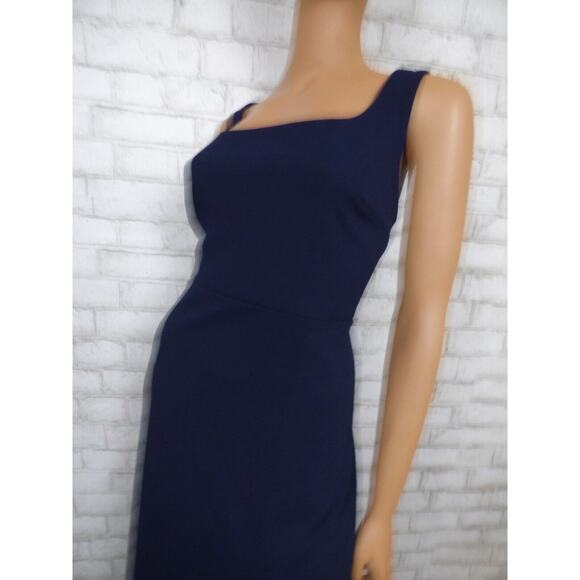 $220 BHLDN Ashlynn Square Neck Side Slit Crepe Gown in Navy 24W NEW B996 - Picture 11 of 16